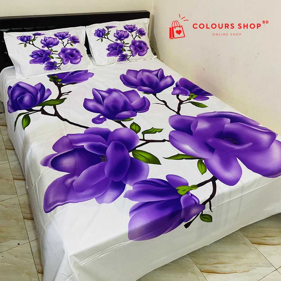 Luxury,3D,Design,Cotton,King,Size,Bedsheet