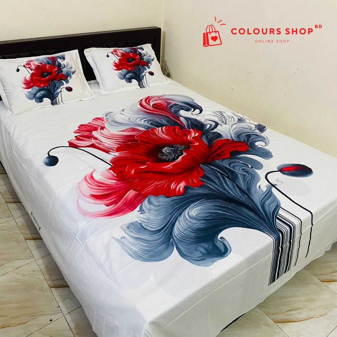Luxury,3D,Design,Cotton,King,Size,Bedsheet