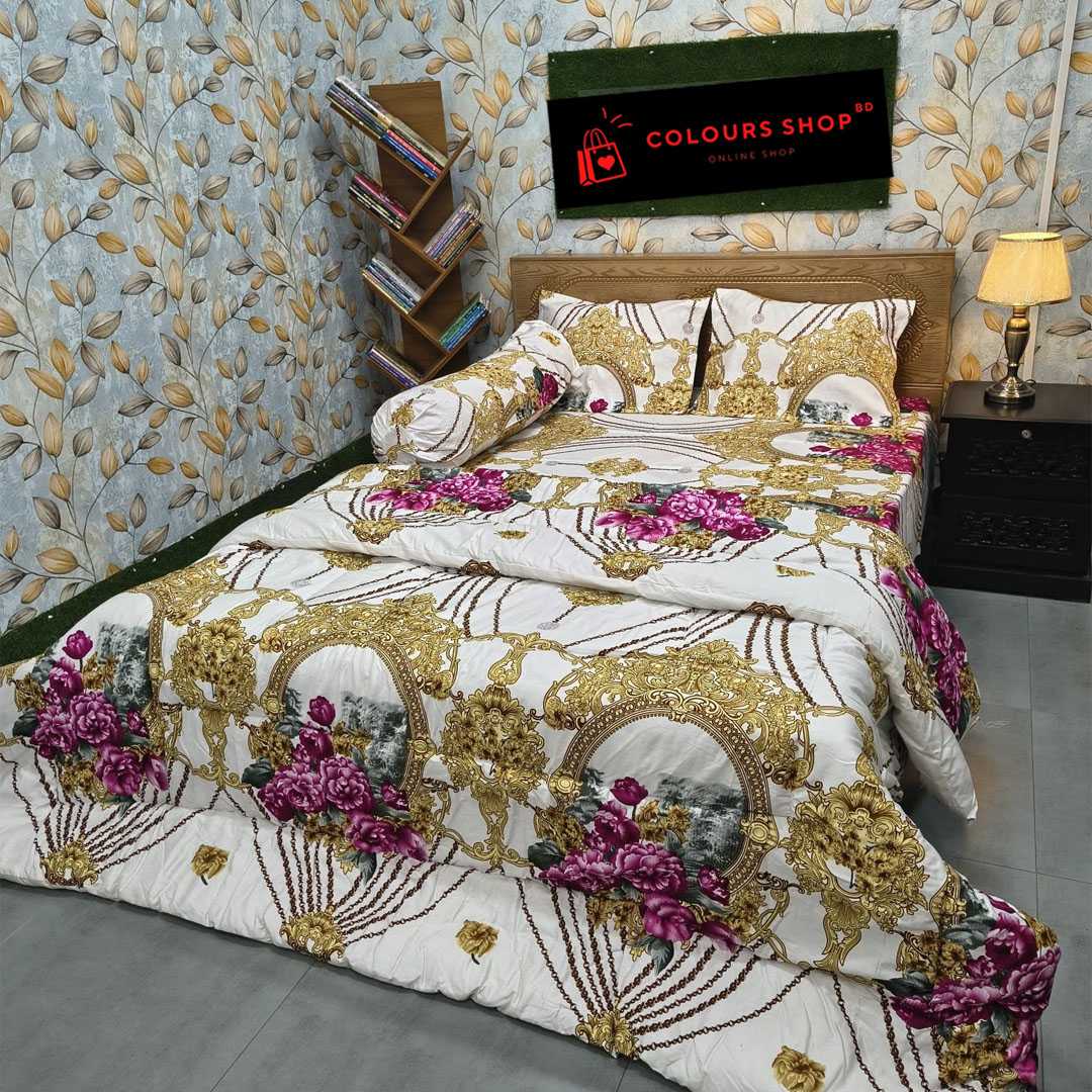 Luxury,Twill,Cotton,Fabrics,5ps,er,Comforter,Set