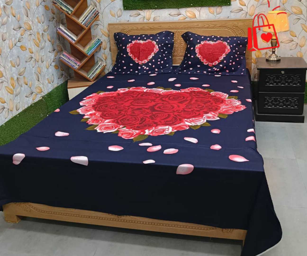 Luxury,3D,Design,Cotton,King,Size,Bedsheet