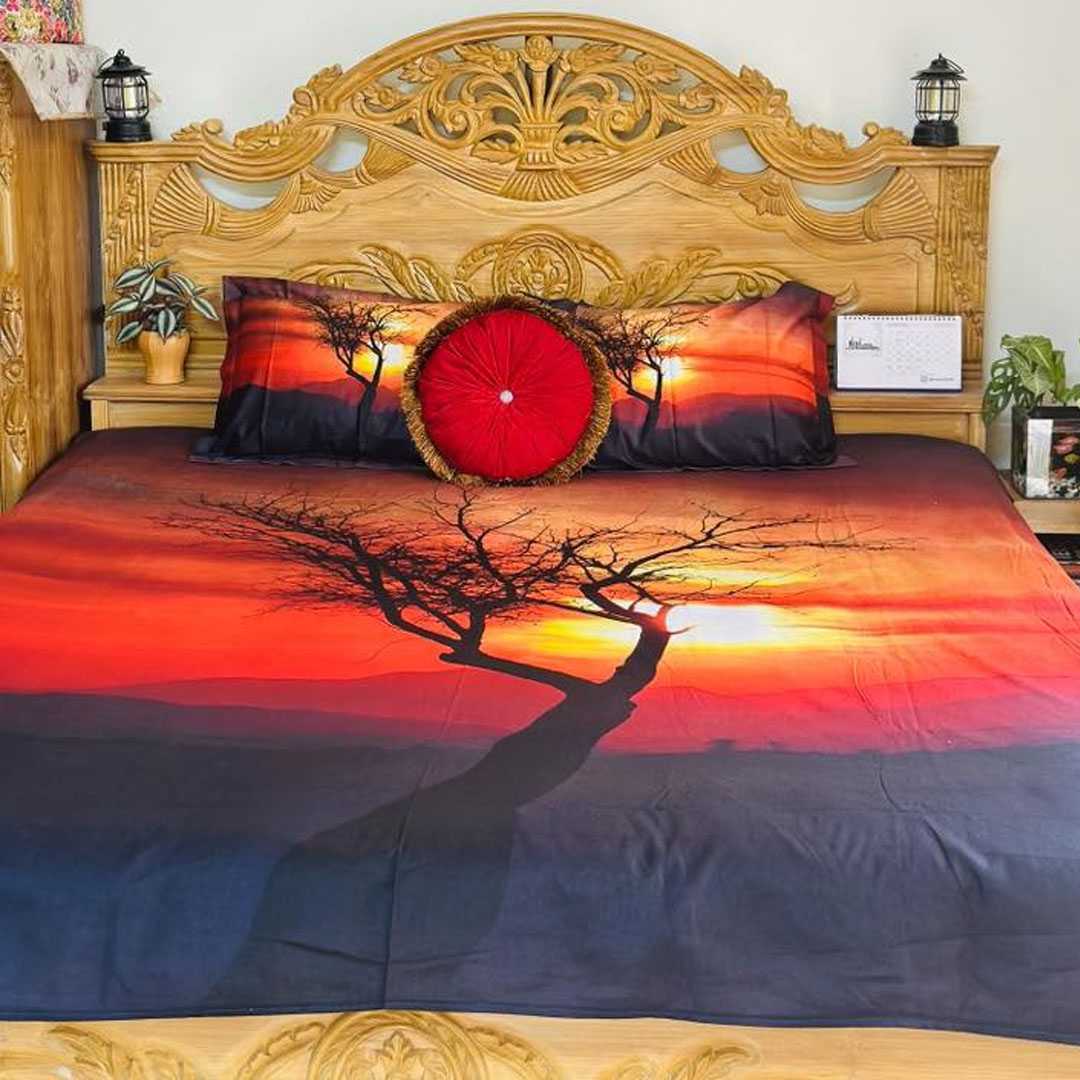 Luxury,3D,Design,Cotton,King,Size,Bedsheet