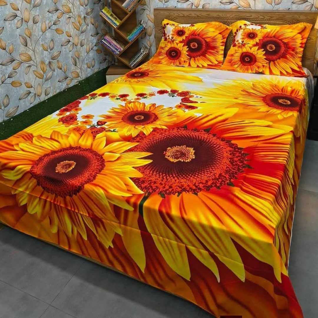 Luxury,3D,Design,Cotton,King,Size,Bedsheet