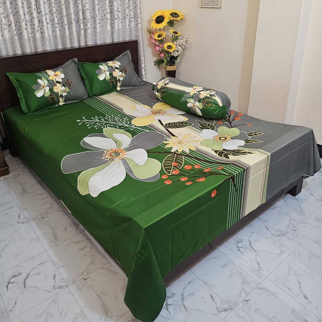 Luxury,3D,Design,Cotton,King,Size,Bedsheet