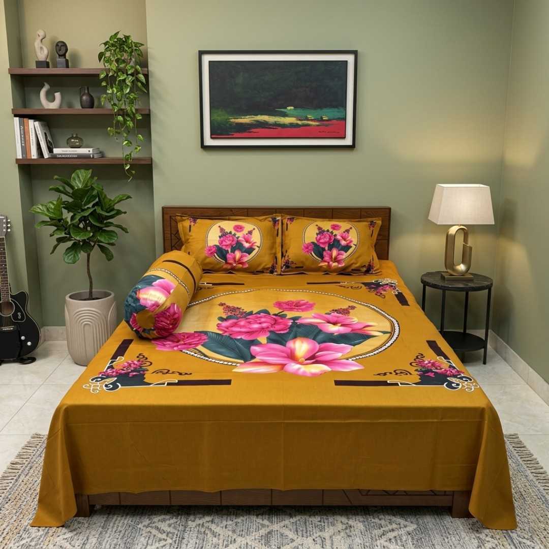 Luxury,3D,Design,Cotton,King,Size,Bedsheet